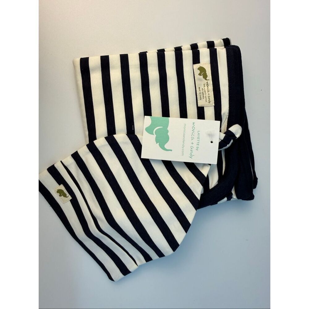 NWT Monica and Andy Newborn Baby Boy Hospital Cuddle Box - Navy Stripes - Receiv - Picture 2 of 4